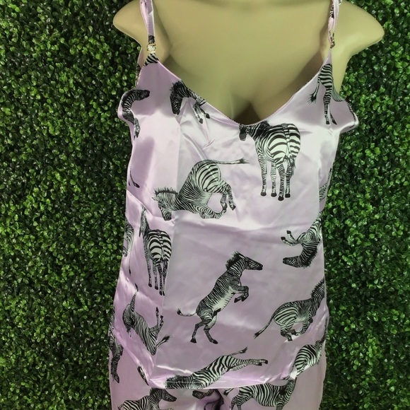 Zebra print purple two piece lounge pajama set nwt - Picture 6 of 6